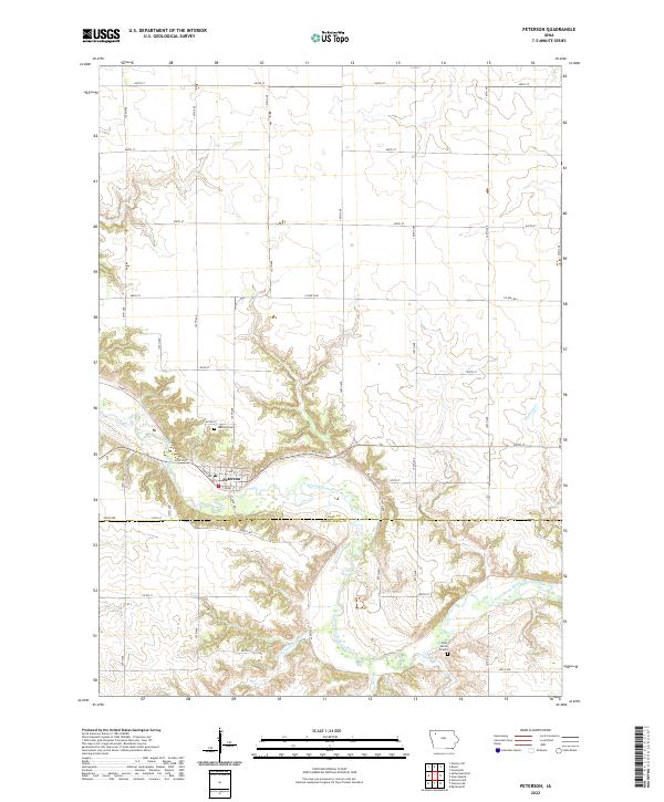 US Topo 7.5-minute map for Peterson IA