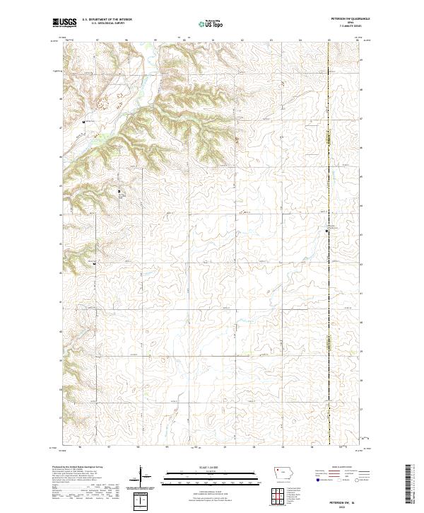 US Topo 7.5-minute map for Peterson SW IA