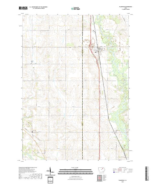 US Topo 7.5-minute map for Plainfield IA