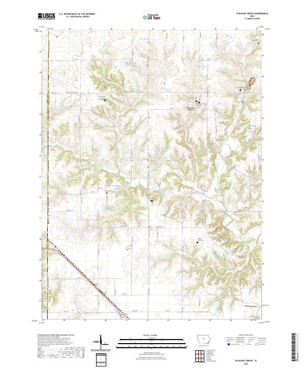 US Topo 7.5-minute map for Pleasant Grove IA