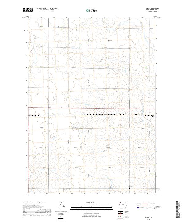 US Topo 7.5-minute map for Plessis IA