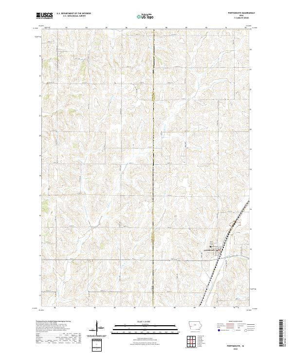 US Topo 7.5-minute map for Portsmouth IA