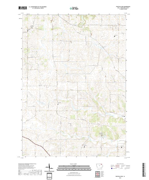 US Topo 7.5-minute map for Postville NW IA