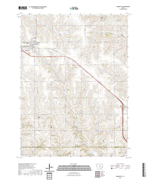 US Topo 7.5-minute map for Prairie City IA