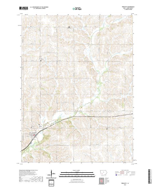 US Topo 7.5-minute map for Prescott IA