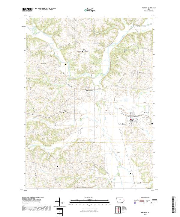 US Topo 7.5-minute map for Preston IA