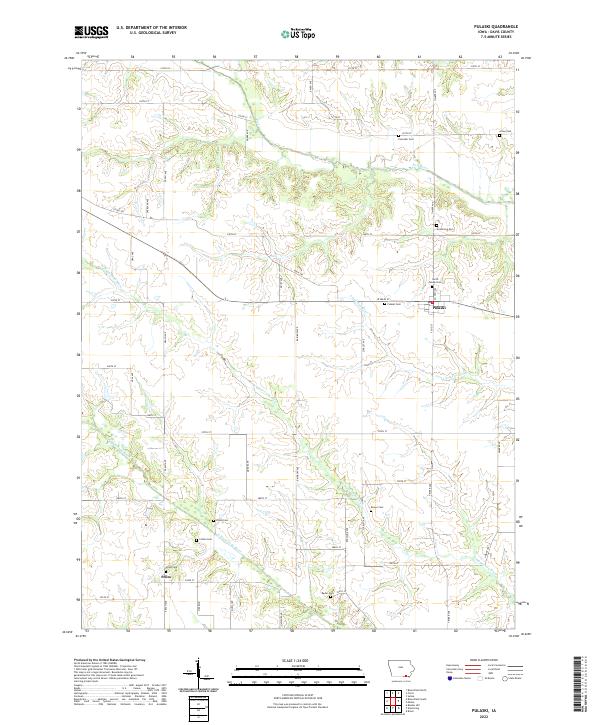 US Topo 7.5-minute map for Pulaski IA