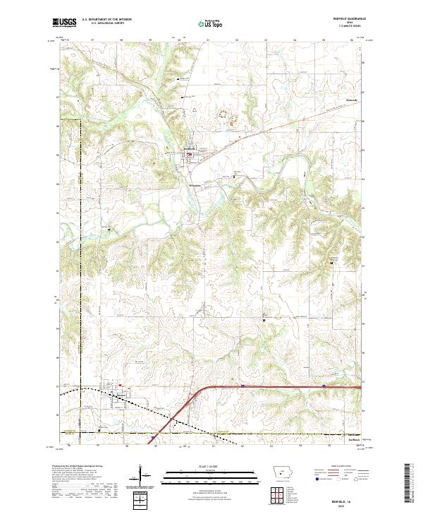 US Topo 7.5-minute map for Redfield IA