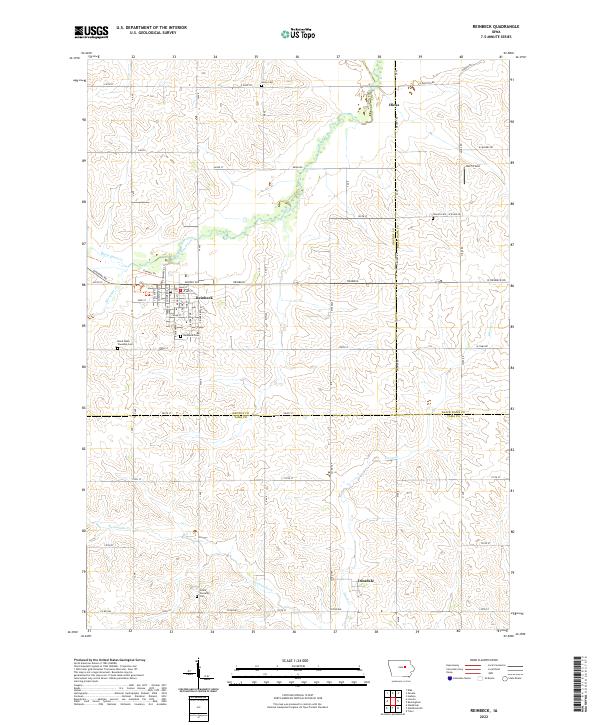 US Topo 7.5-minute map for Reinbeck IA