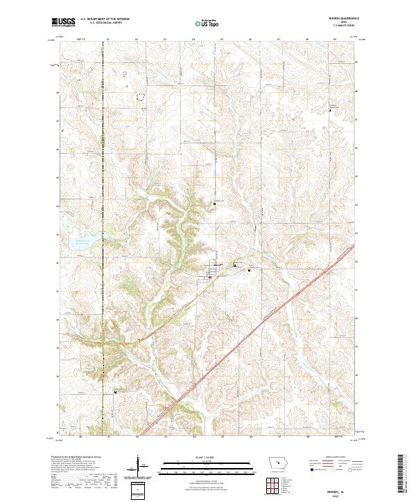 US Topo 7.5-minute map for Rhodes IA