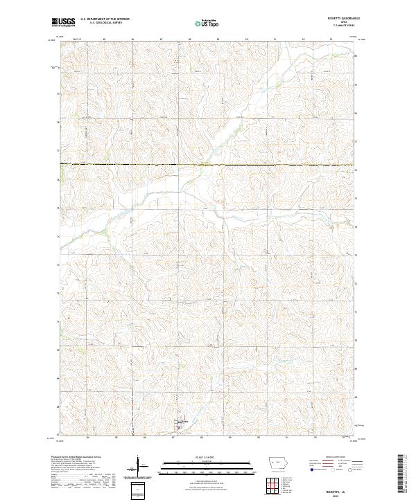 US Topo 7.5-minute map for Ricketts IA