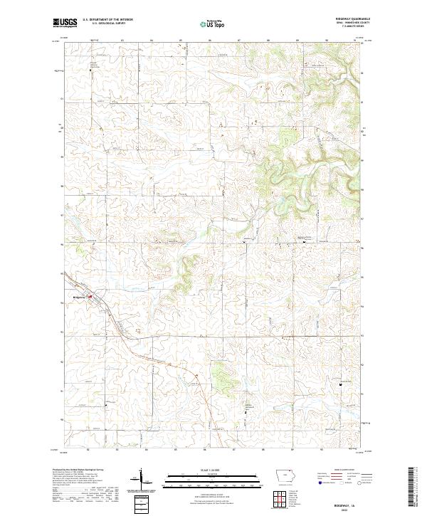 US Topo 7.5-minute map for Ridgeway IA