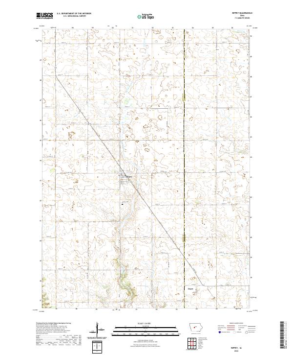 US Topo 7.5-minute map for Rippey IA