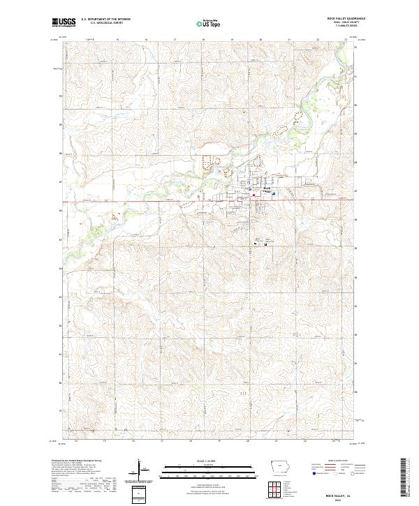 US Topo 7.5-minute map for Rock Valley IA