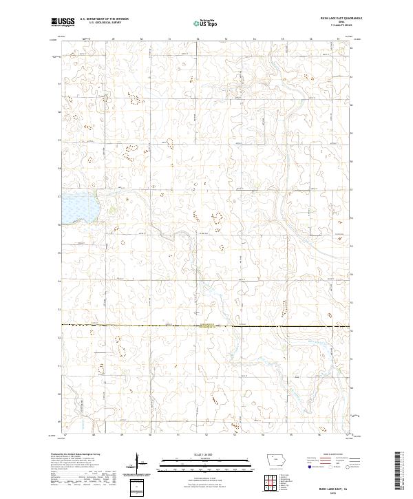 US Topo 7.5-minute map for Rush Lake East IA