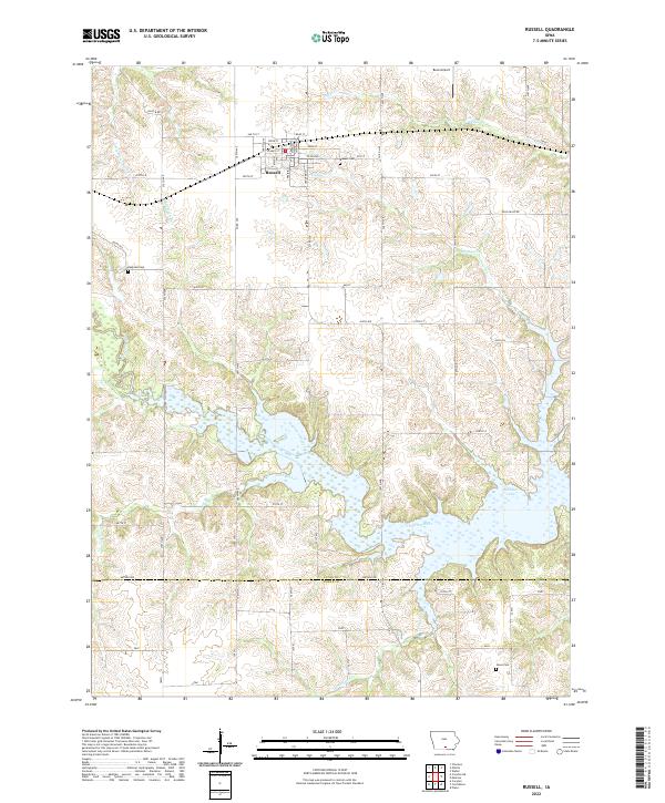 US Topo 7.5-minute map for Russell IA