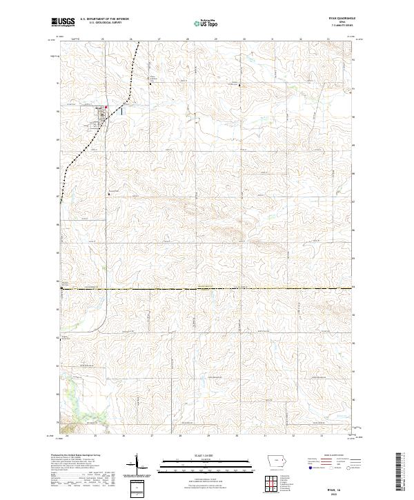 US Topo 7.5-minute map for Ryan IA