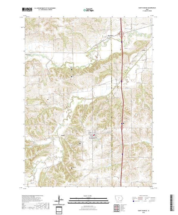 US Topo 7.5-minute map for Saint Charles IA