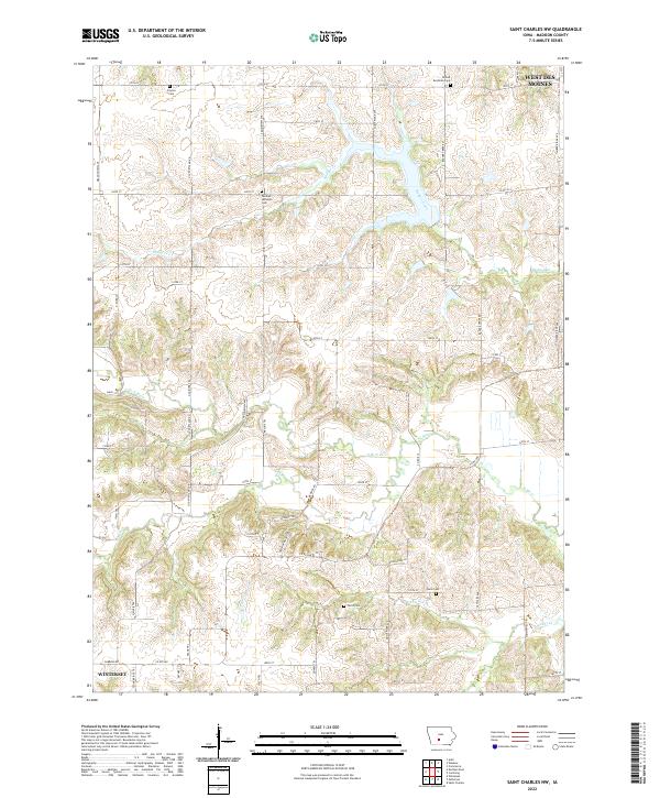 US Topo 7.5-minute map for Saint Charles NW IA