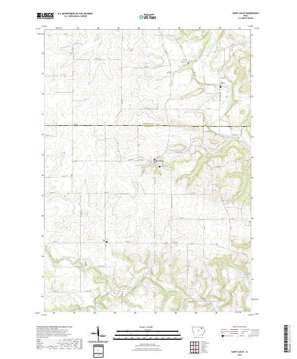 US Topo 7.5-minute map for Saint Lucas IA