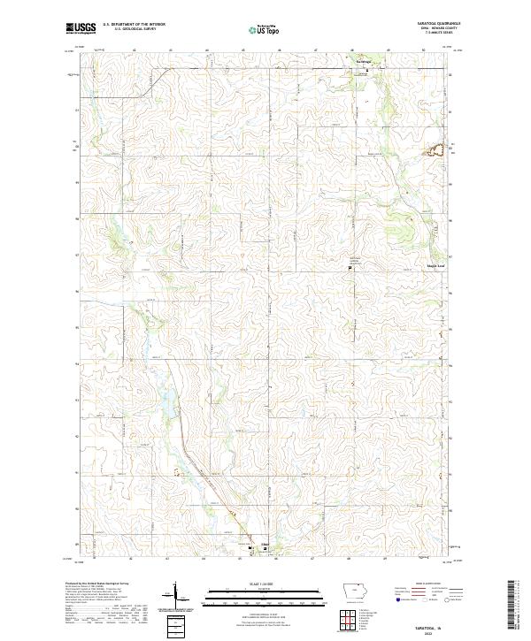 US Topo 7.5-minute map for Saratoga IA