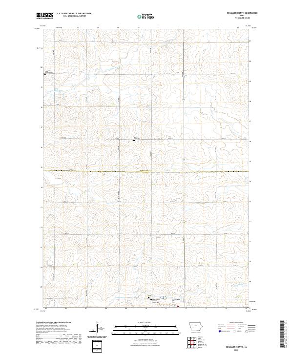 US Topo 7.5-minute map for Schaller North IA