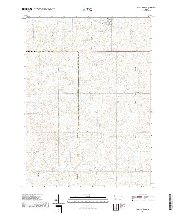 US Topo 7.5-minute map for Schaller South IA