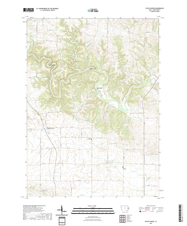 US Topo 7.5-minute map for Scotch Grove IA