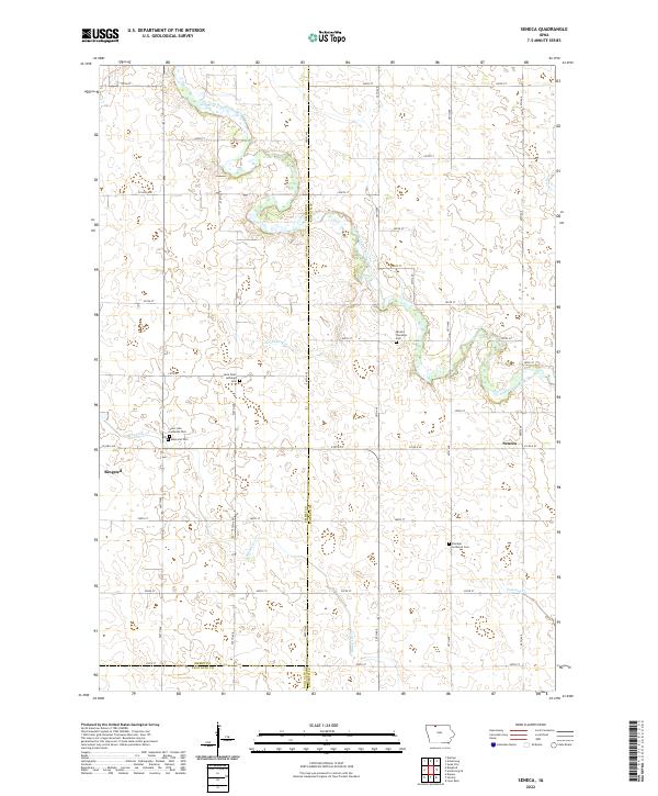 US Topo 7.5-minute map for Seneca IA