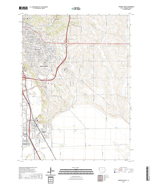 US Topo 7.5-minute map for Sergeant Bluff IA