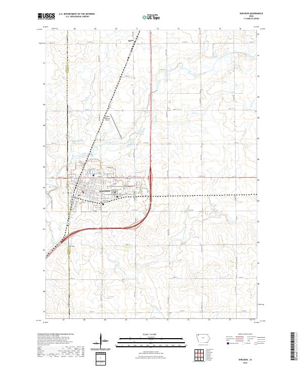 US Topo 7.5-minute map for Sheldon IA