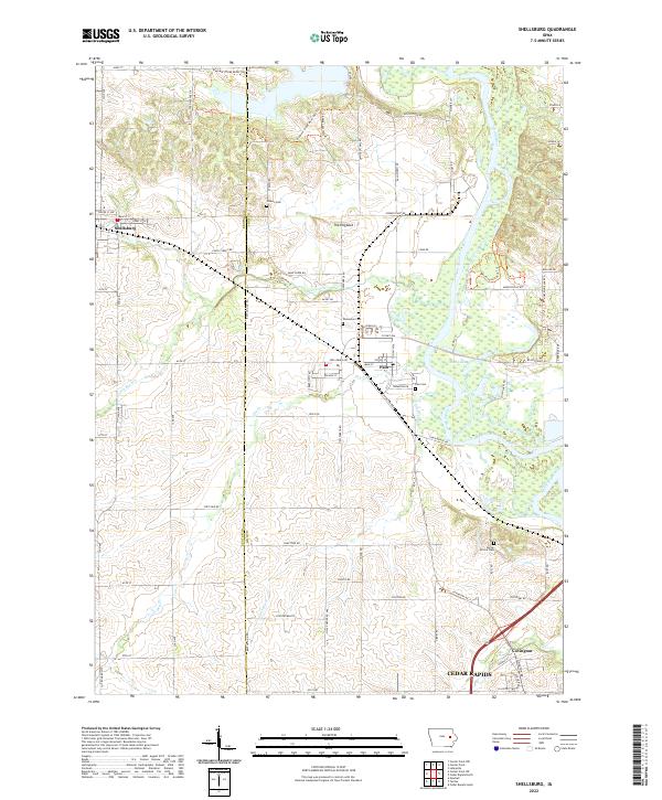 US Topo 7.5-minute map for Shellsburg IA