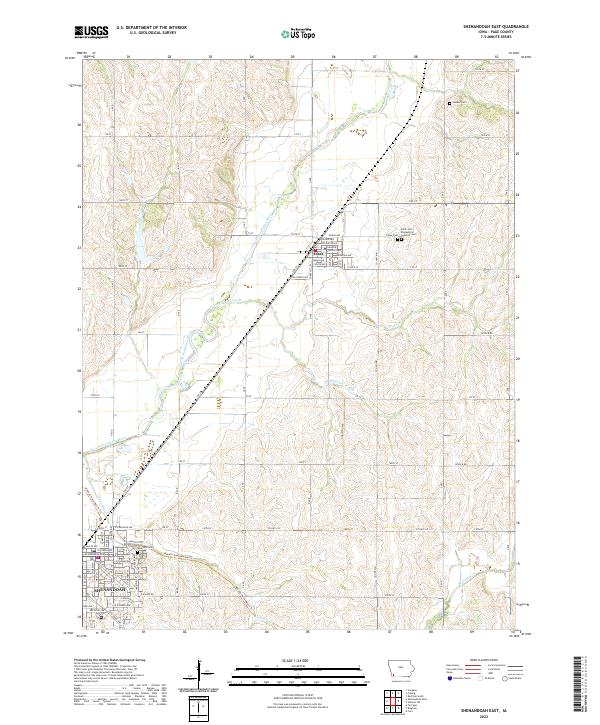 US Topo 7.5-minute map for Shenandoah East IA