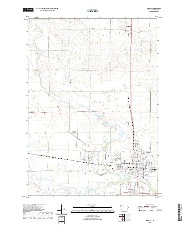 US Topo 7.5-minute map for Spencer IA