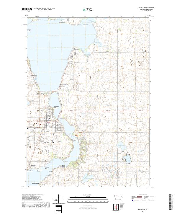 US Topo 7.5-minute map for Spirit Lake IA