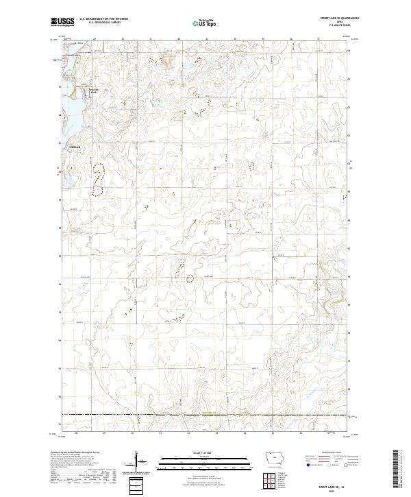 US Topo 7.5-minute map for Spirit Lake SE IA