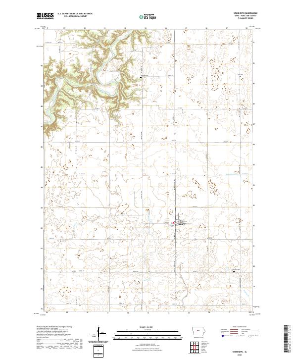 US Topo 7.5-minute map for Stanhope IA