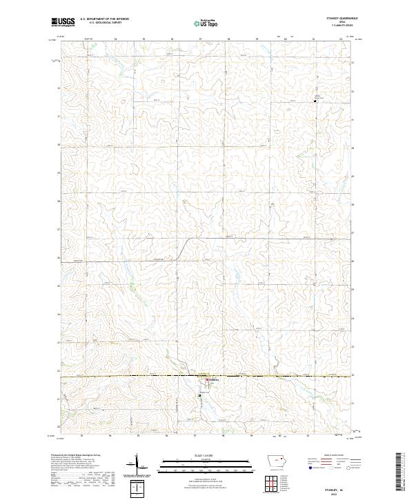 US Topo 7.5-minute map for Stanley IA