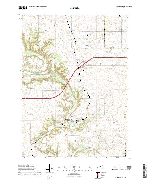 US Topo 7.5-minute map for Steamboat Rock IA