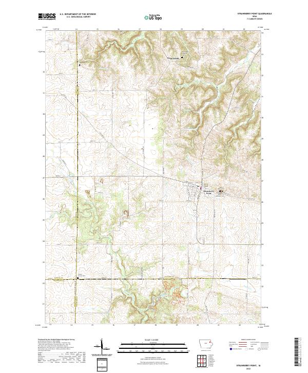 US Topo 7.5-minute map for Strawberry Point IA