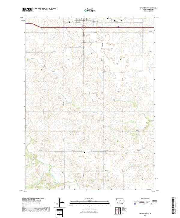 US Topo 7.5-minute map for Stuart South IA