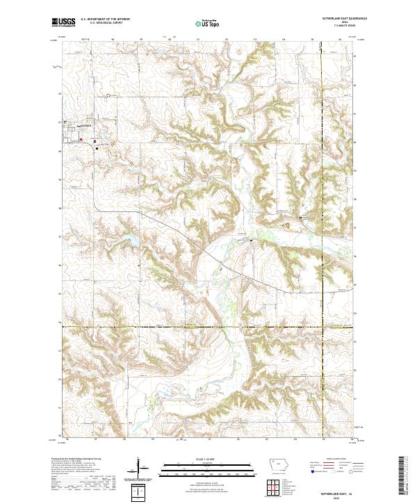 US Topo 7.5-minute map for Sutherland East IA