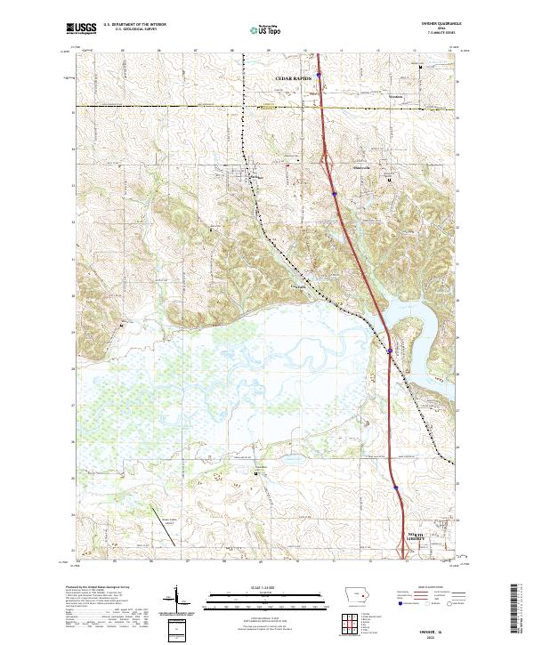 US Topo 7.5-minute map for Swisher IA