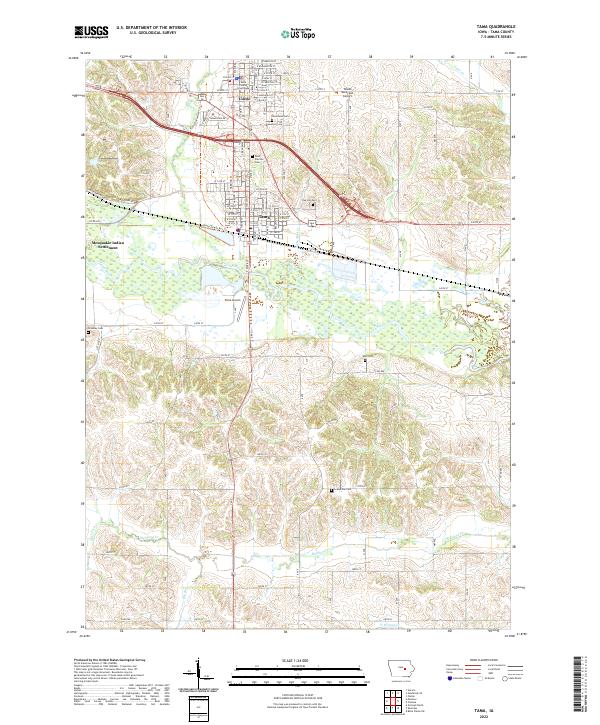 US Topo 7.5-minute map for Tama IA