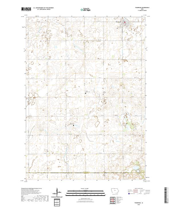 US Topo 7.5-minute map for Thompson IA