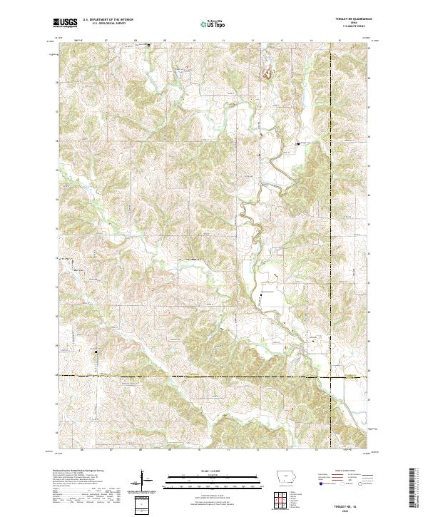 US Topo 7.5-minute map for Tingley NE IA