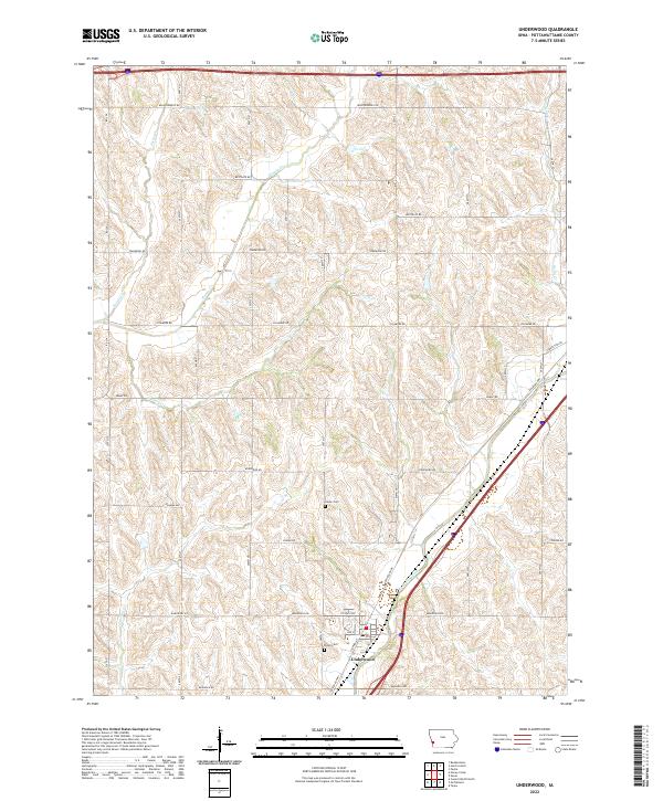 US Topo 7.5-minute map for Underwood IA