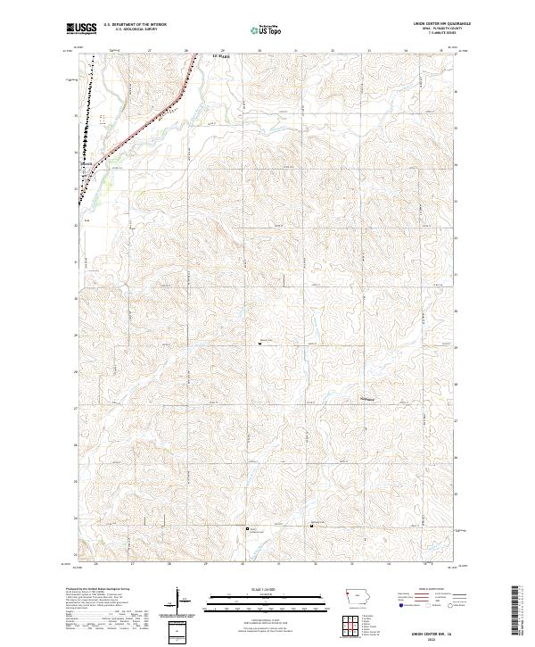 US Topo 7.5-minute map for Union Center NW IA