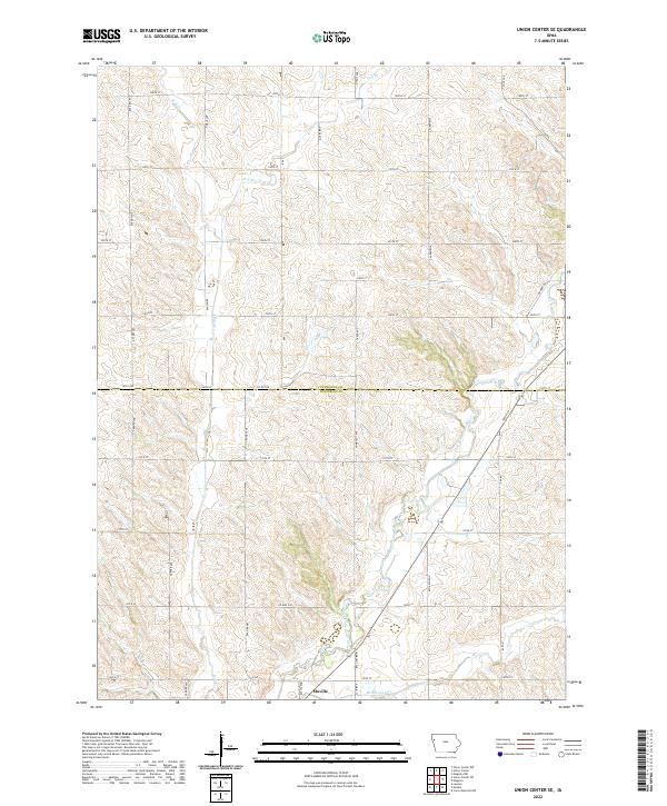 US Topo 7.5-minute map for Union Center SE IA