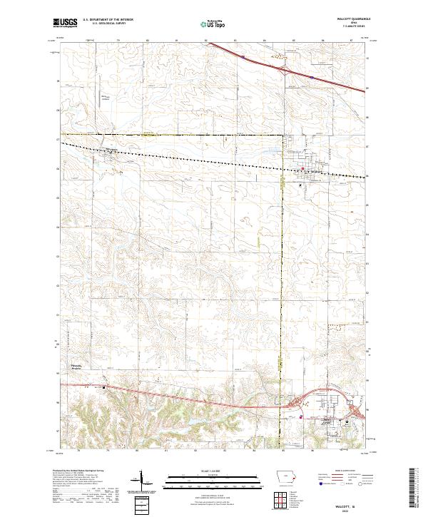 US Topo 7.5-minute map for Walcott IA